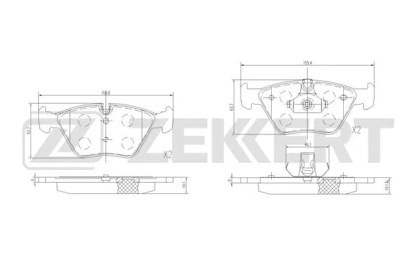 BS-1370 ZEKKERT Комплект тормозных колодок, дисковый тормоз (фото 1)