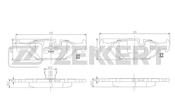 BS-1371 ZEKKERT Комплект тормозных колодок, дисковый тормоз (фото 1)