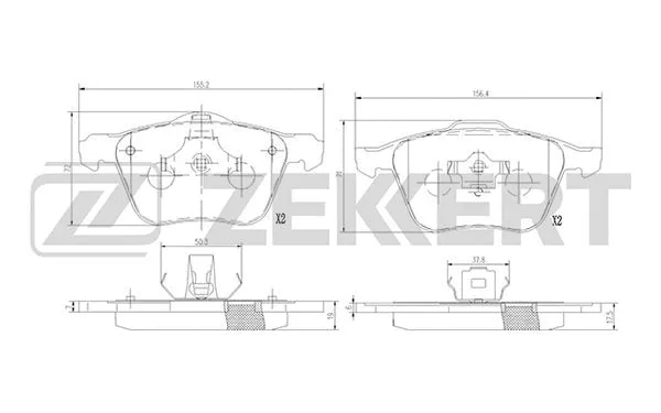 BS-1372 ZEKKERT Комплект тормозных колодок, дисковый тормоз (фото 1)