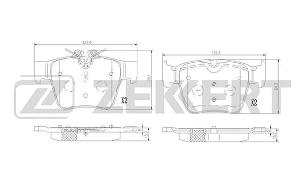 BS-1373 ZEKKERT Комплект тормозных колодок, дисковый тормоз (фото 1)