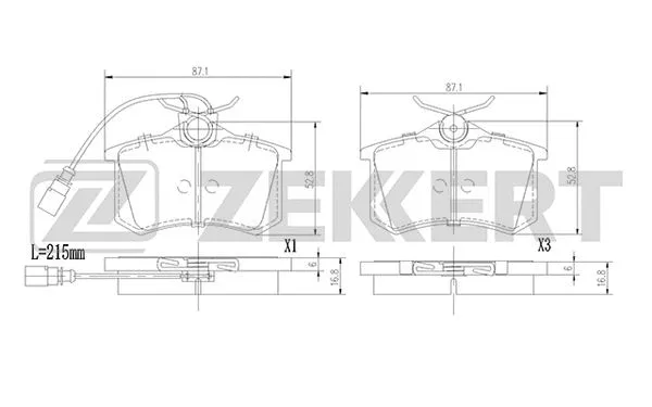 BS-1376 ZEKKERT Комплект тормозных колодок, дисковый тормоз (фото 1)