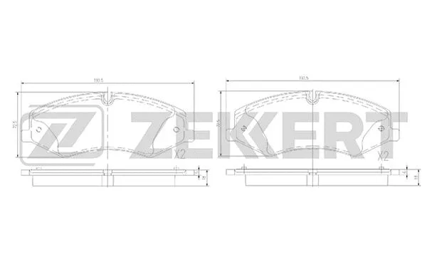 BS-1386 ZEKKERT Комплект тормозных колодок, дисковый тормоз (фото 1)