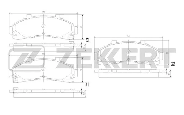 BS-1393 ZEKKERT Комплект тормозных колодок, дисковый тормоз (фото 1)