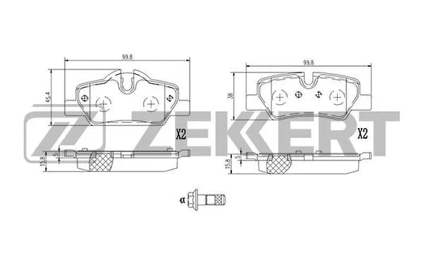 BS-1397 ZEKKERT Комплект тормозных колодок, дисковый тормоз (фото 1)