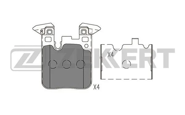 BS-1402 ZEKKERT Комплект тормозных колодок, дисковый тормоз (фото 1)