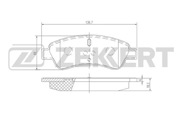 BS-1433 ZEKKERT Комплект тормозных колодок, дисковый тормоз (фото 1)