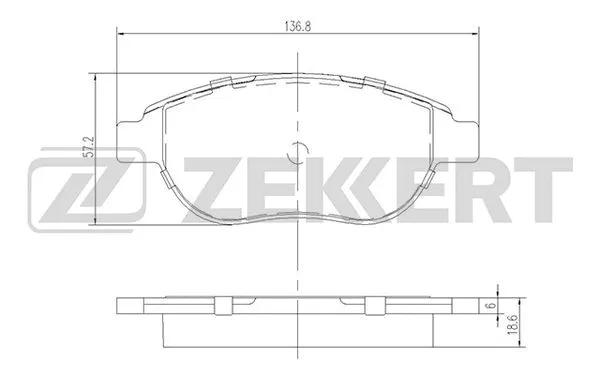 BS-1447 ZEKKERT Комплект тормозных колодок, дисковый тормоз (фото 1)