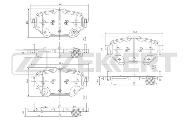 BS-1478 ZEKKERT Комплект тормозных колодок, дисковый тормоз (фото 1)