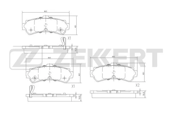 BS-1498 ZEKKERT Комплект тормозных колодок, дисковый тормоз (фото 1)