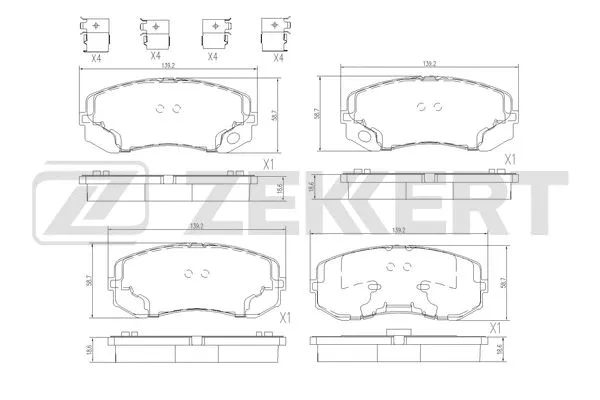 BS-1514 ZEKKERT Комплект тормозных колодок, дисковый тормоз (фото 1)