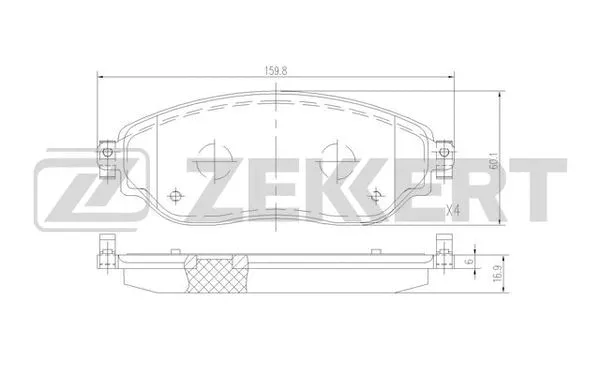 BS-1523 ZEKKERT Комплект тормозных колодок, дисковый тормоз (фото 1)