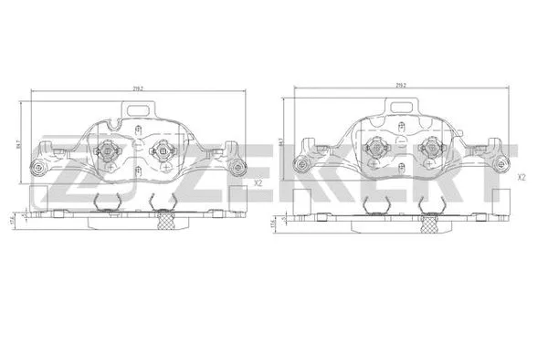 BS-1526 ZEKKERT Комплект тормозных колодок, дисковый тормоз (фото 1)