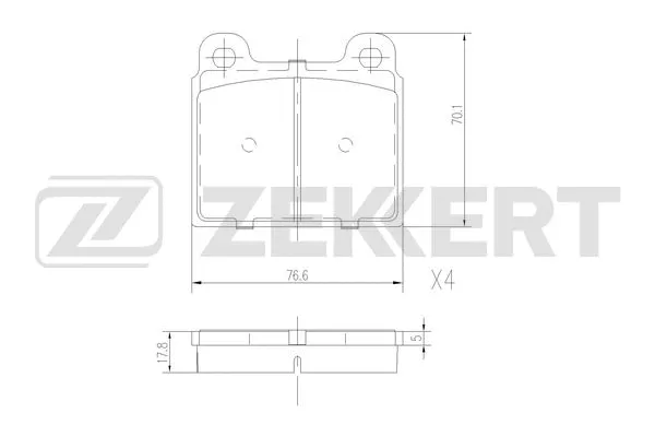 BS-1537 ZEKKERT Комплект тормозных колодок, дисковый тормоз (фото 1)