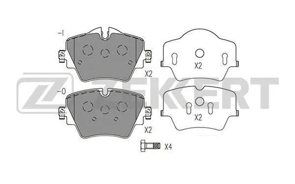 BS-1574 ZEKKERT Комплект тормозных колодок, дисковый тормоз (фото 1)