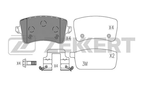 BS-1575 ZEKKERT Комплект тормозных колодок, дисковый тормоз (фото 1)