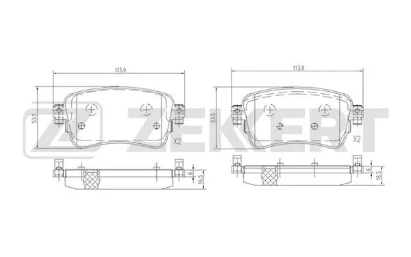 BS-1699 ZEKKERT Комплект тормозных колодок, дисковый тормоз (фото 1)