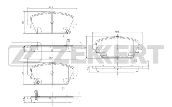 BS-1735 ZEKKERT Комплект тормозных колодок, дисковый тормоз (фото 1)