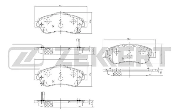 BS-1753 ZEKKERT Комплект тормозных колодок, дисковый тормоз (фото 1)