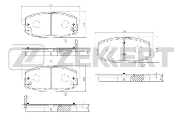 BS-1762 ZEKKERT Комплект тормозных колодок, дисковый тормоз (фото 1)