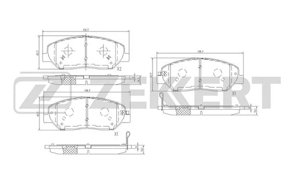 BS-1777 ZEKKERT Комплект тормозных колодок, дисковый тормоз (фото 1)