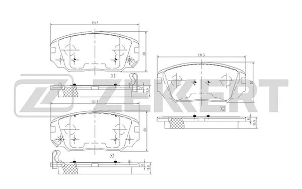 BS-1780 ZEKKERT Комплект тормозных колодок, дисковый тормоз (фото 1)