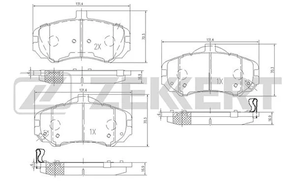 BS-1797 ZEKKERT Комплект тормозных колодок, дисковый тормоз (фото 1)