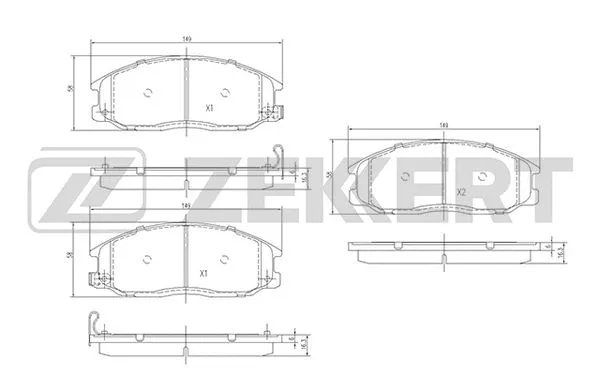 BS-1804 ZEKKERT Комплект тормозных колодок, дисковый тормоз (фото 1)