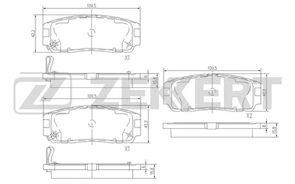 BS-1853 ZEKKERT Комплект тормозных колодок, дисковый тормоз (фото 1)