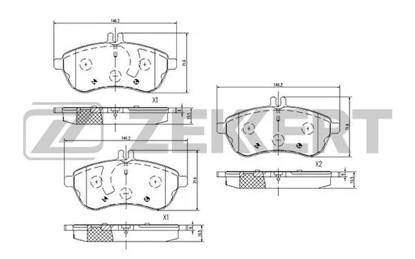 BS-1873 ZEKKERT Комплект тормозных колодок, дисковый тормоз (фото 1)
