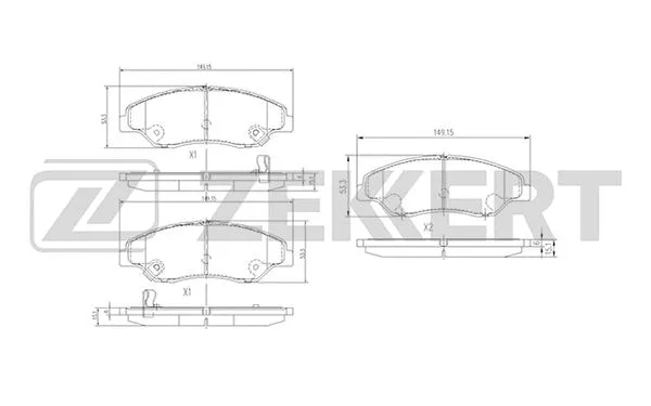 BS-1902 ZEKKERT Комплект тормозных колодок, дисковый тормоз (фото 1)