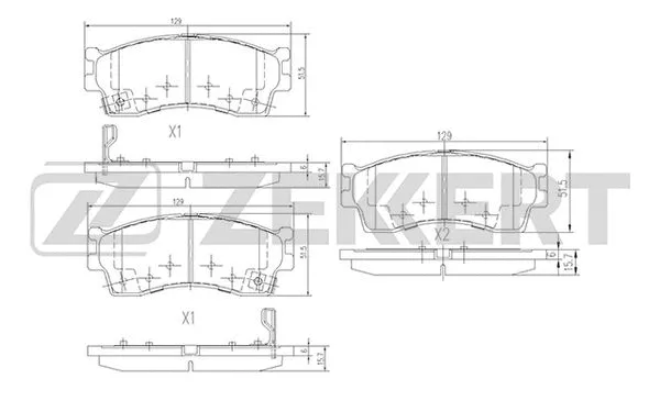 BS-1904 ZEKKERT Комплект тормозных колодок, дисковый тормоз (фото 1)