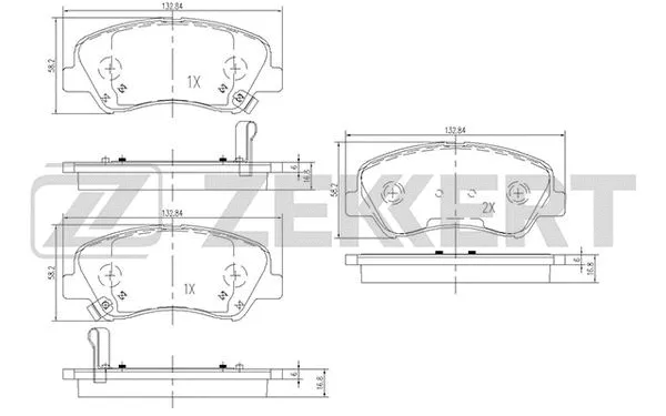 BS-1910 ZEKKERT Комплект тормозных колодок, дисковый тормоз (фото 1)