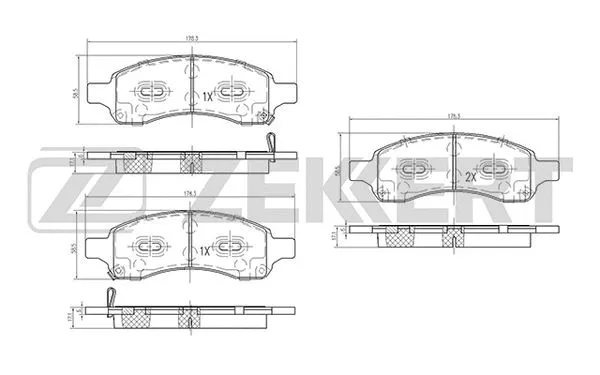 BS-2066 ZEKKERT Комплект тормозных колодок, дисковый тормоз (фото 1)