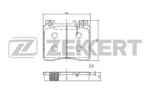 BS-2071 ZEKKERT Комплект тормозных колодок, дисковый тормоз (фото 1)