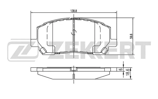 BS-2091 ZEKKERT Комплект тормозных колодок, дисковый тормоз (фото 1)