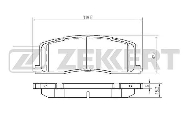 BS-2098 ZEKKERT Комплект тормозных колодок, дисковый тормоз (фото 1)