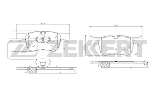 BS-2143 ZEKKERT Комплект тормозных колодок, дисковый тормоз (фото 1)