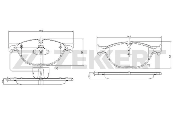 BS-2144 ZEKKERT Комплект тормозных колодок, дисковый тормоз (фото 1)