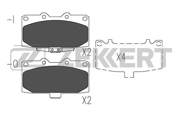 BS-2155 ZEKKERT Комплект тормозных колодок, дисковый тормоз (фото 1)