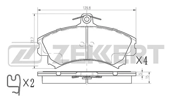 BS-2229 ZEKKERT Комплект тормозных колодок, дисковый тормоз (фото 1)