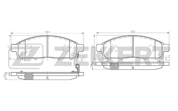 BS-2237 ZEKKERT Комплект тормозных колодок, дисковый тормоз (фото 1)