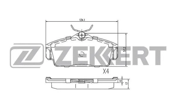 BS-2313 ZEKKERT Комплект тормозных колодок, дисковый тормоз (фото 1)