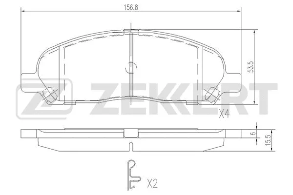 BS-2378 ZEKKERT Комплект тормозных колодок, дисковый тормоз (фото 1)