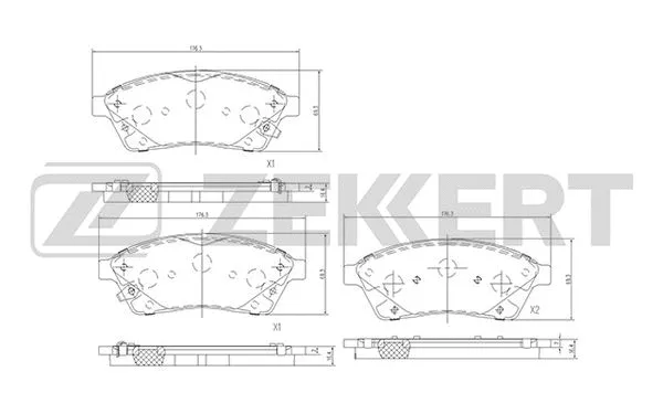 BS-2382 ZEKKERT Комплект тормозных колодок, дисковый тормоз (фото 1)