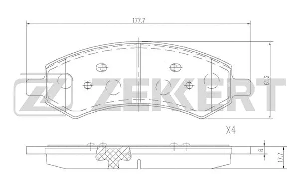 BS-2383 ZEKKERT Комплект тормозных колодок, дисковый тормоз (фото 1)