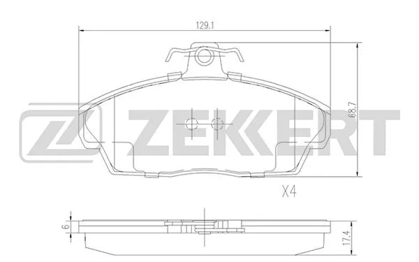 BS-2386 ZEKKERT Комплект тормозных колодок, дисковый тормоз (фото 1)