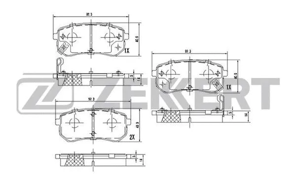 BS-2442 ZEKKERT Комплект тормозных колодок, дисковый тормоз (фото 1)