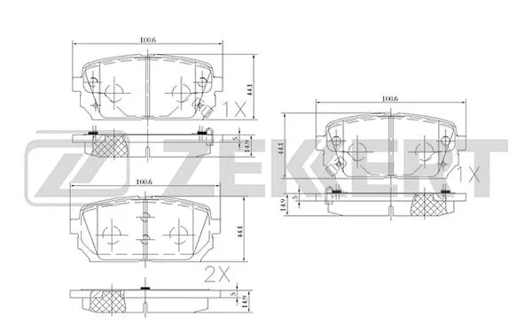 BS-2443 ZEKKERT Комплект тормозных колодок, дисковый тормоз (фото 1)