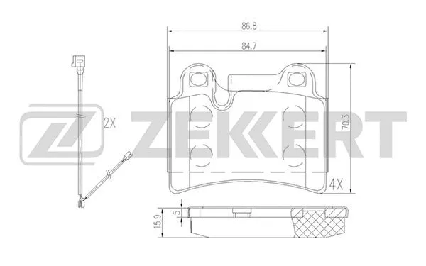 BS-2451 ZEKKERT Комплект тормозных колодок, дисковый тормоз (фото 1)