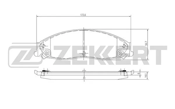 BS-2453 ZEKKERT Комплект тормозных колодок, дисковый тормоз (фото 1)